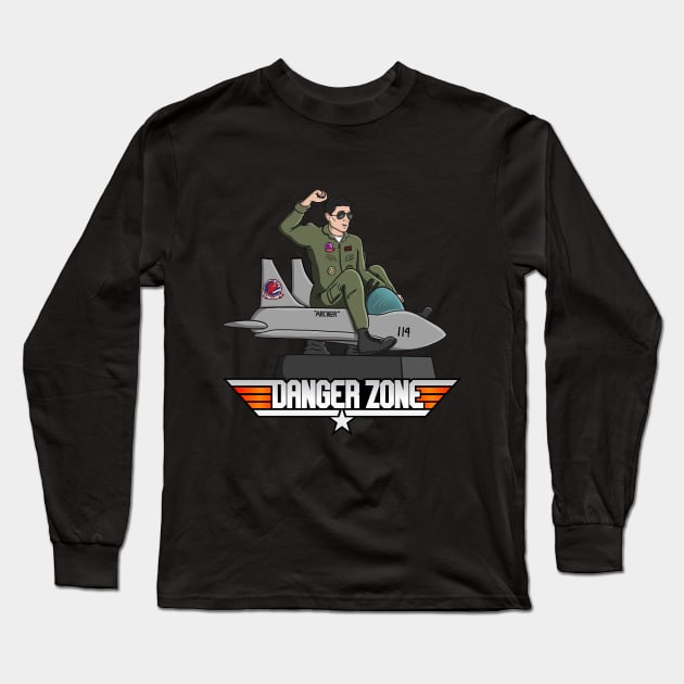 Danger Zone Long Sleeve T-Shirt by kickpunch